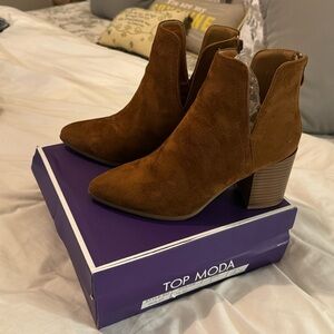 Tan Suede Bootie - Worn once